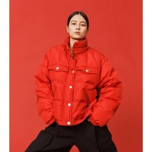 CHICJOC Lightweight High-Density Down Jacket Size 36 in red